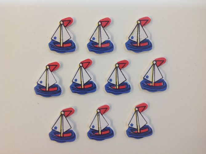 Boyle - Painted Wood Shapes - Sail Boat
